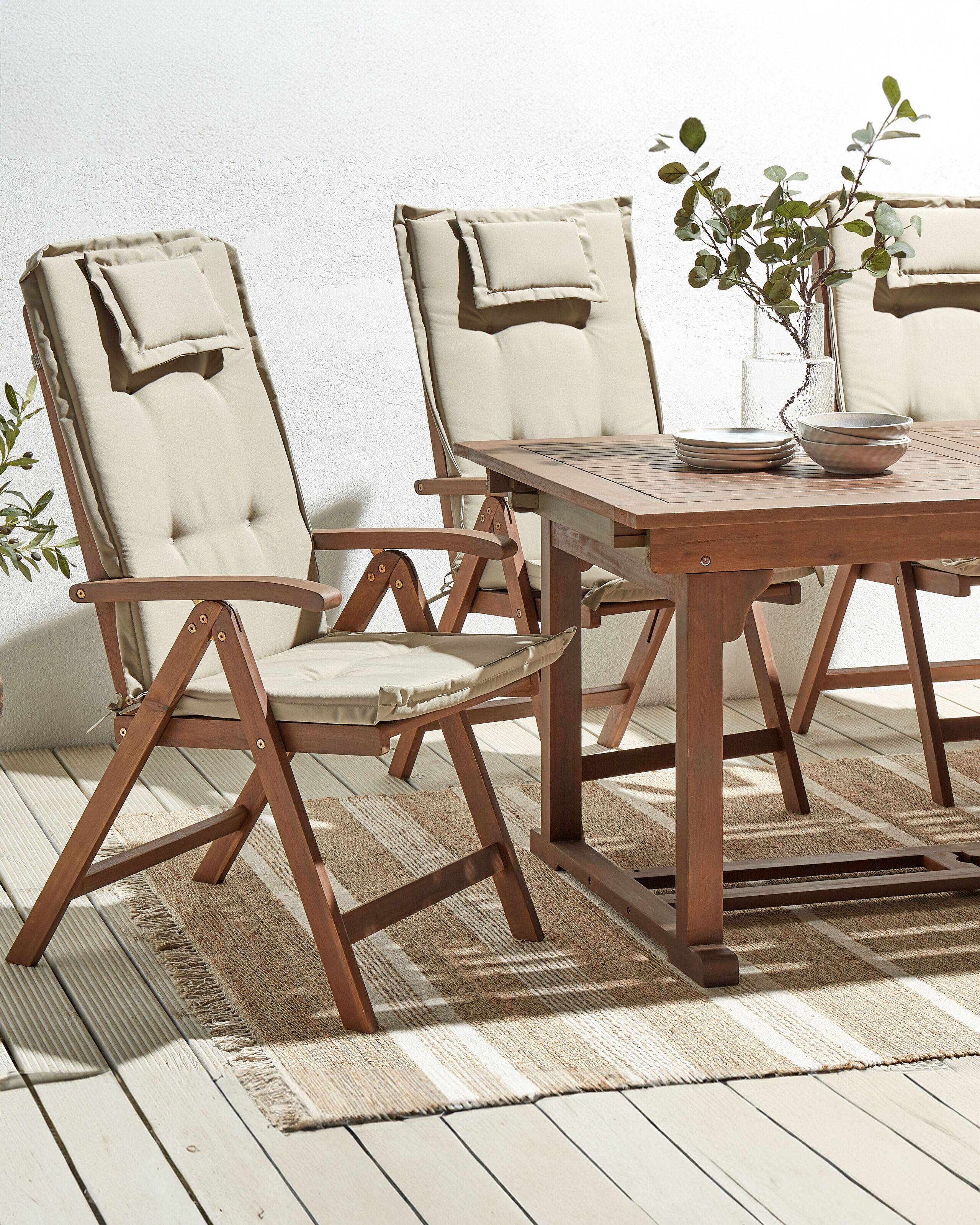 Beliani - Chaise de jardin Acacia Taupe AMANTEA - Beliani - Imagen 1