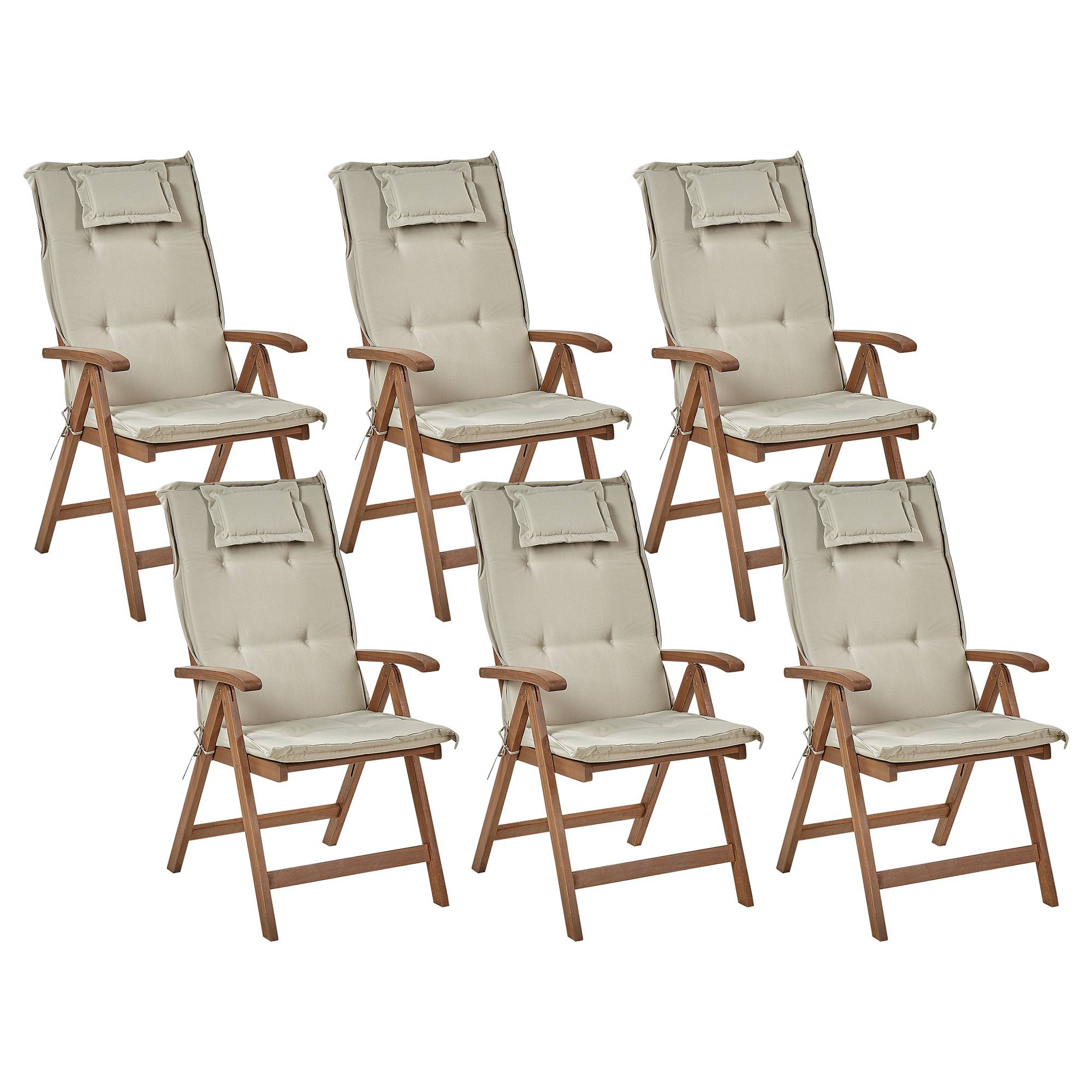 Beliani - Chaise de jardin Acacia Taupe AMANTEA - Beliani - Imagen 2