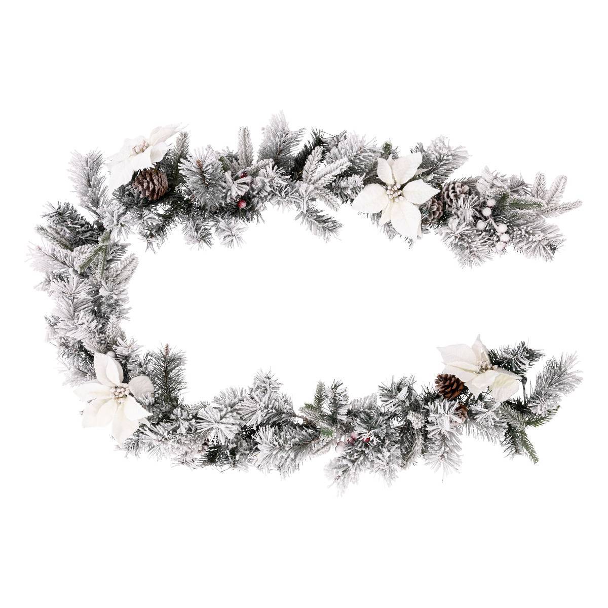 Feeric Christmas - Guirnalda Nature flocada 2m blanco - Feeric Lights & Christmas - Imagen 1