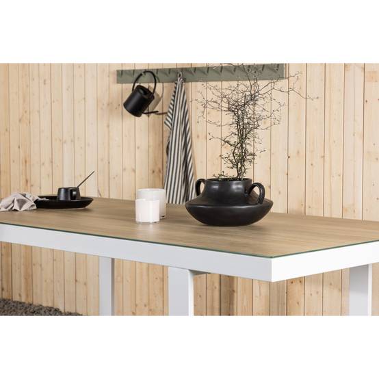 Paris Prix - Table de Jardin en Verre "Merlo" 200cm Naturel & Blanc - Image 10