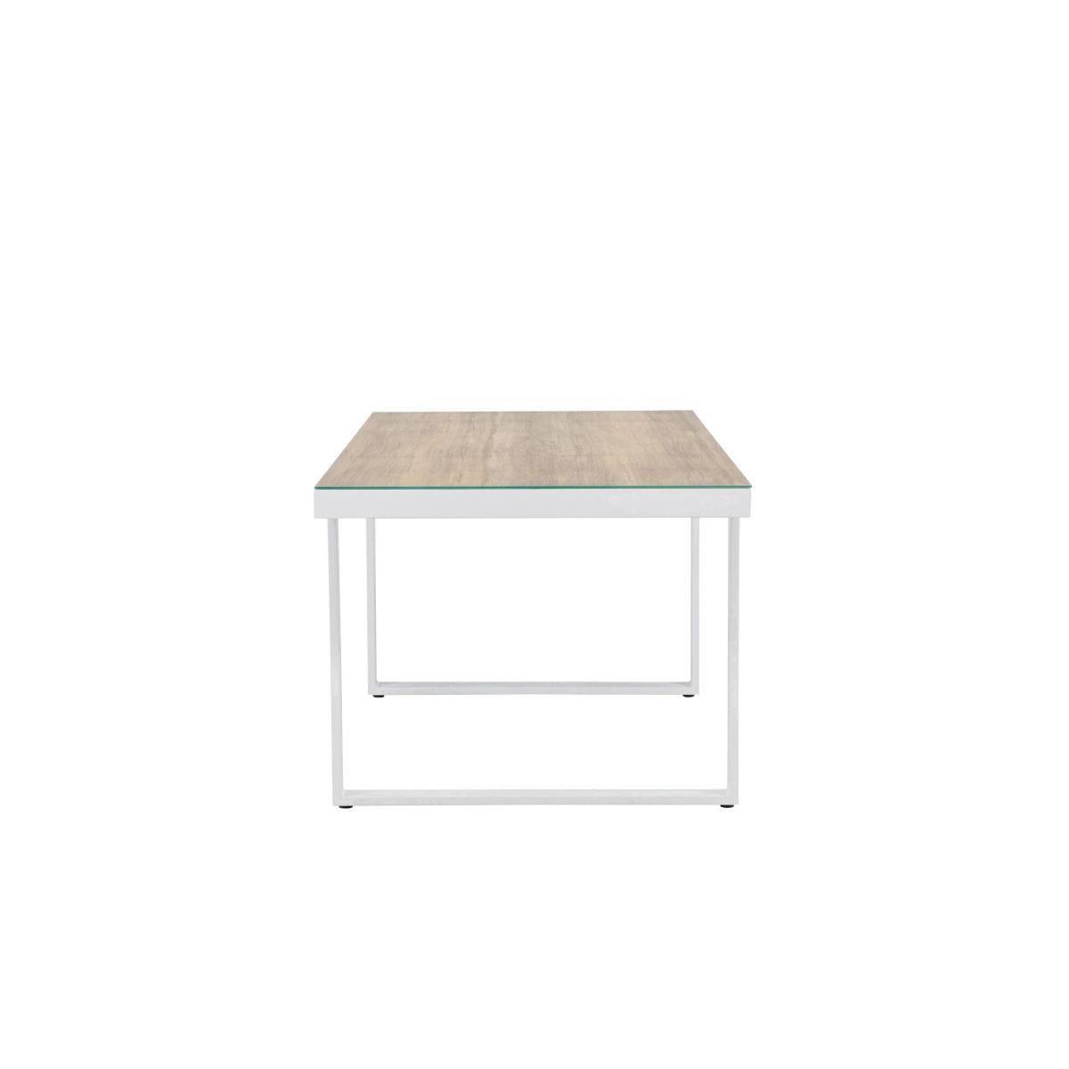 Paris Prix - Table de Jardin en Verre "Merlo" 200cm Naturel & Blanc - Image 2