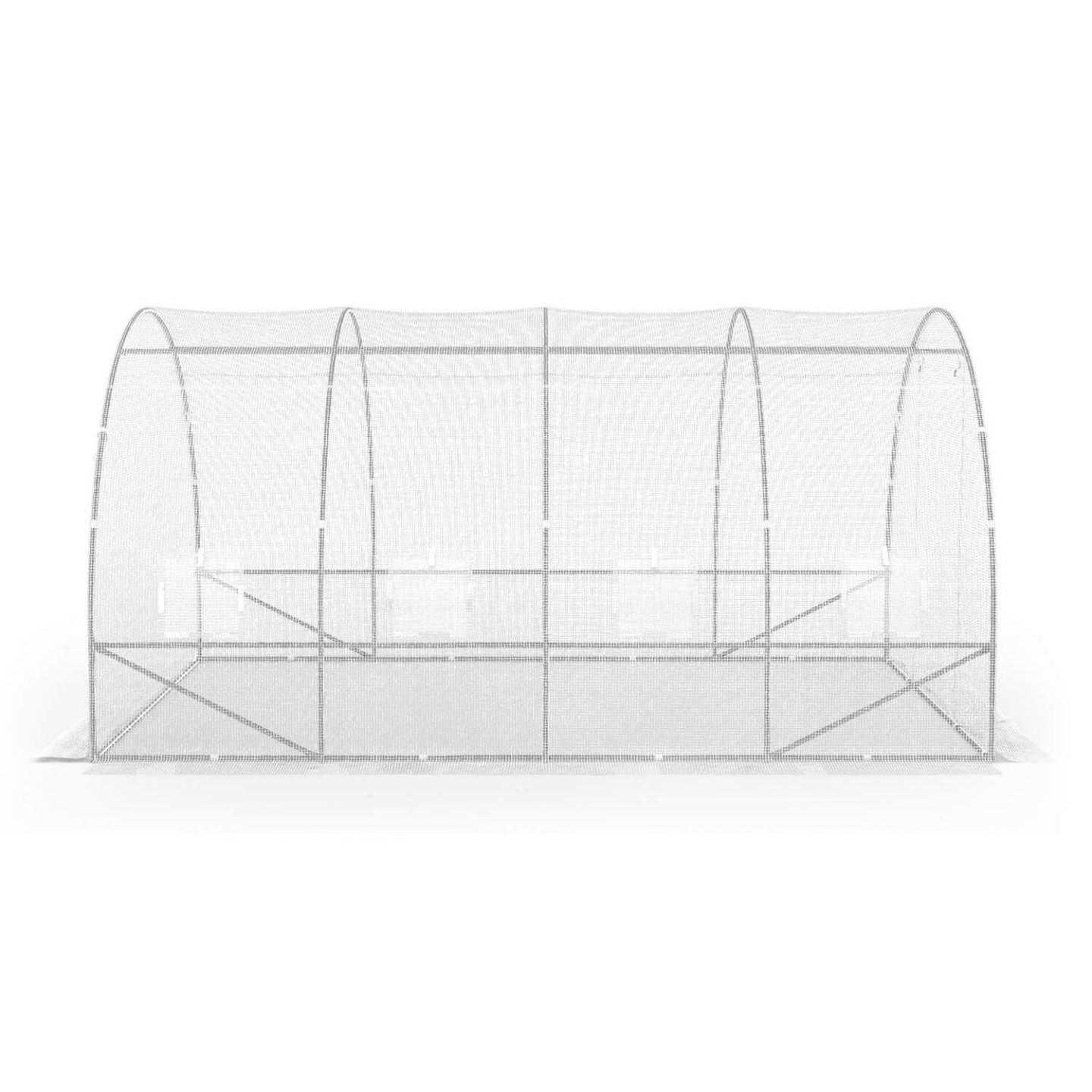 IDMARKET - Bâche de rechange pour serre de jardin tunnel 12m² 4 x 3 x 2 m anti-UV avec porte et fenêtres ZEBRA blanche - Image 4