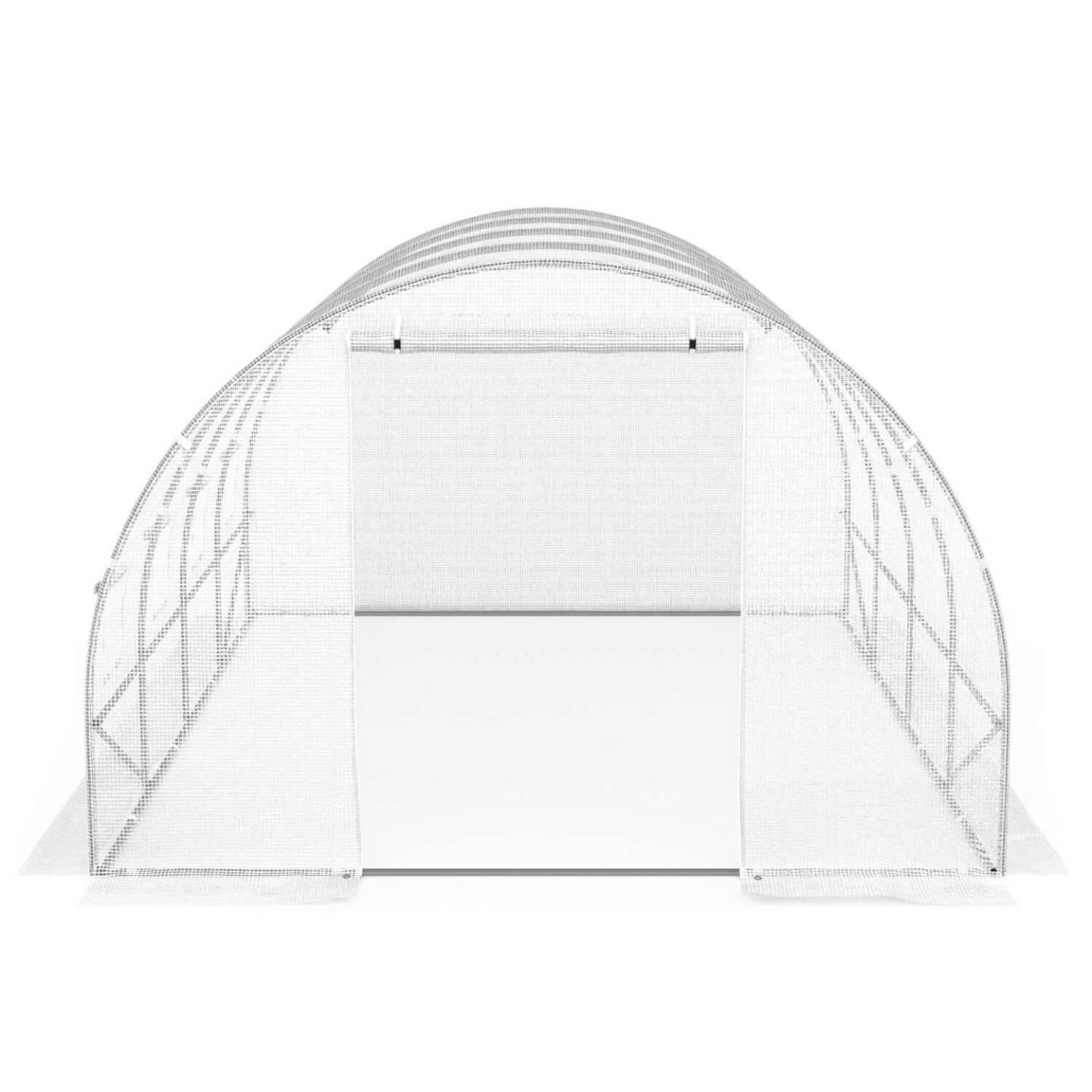 IDMARKET - Bâche de rechange pour serre de jardin tunnel 12m² 4 x 3 x 2 m anti-UV avec porte et fenêtres ZEBRA blanche - Image 5