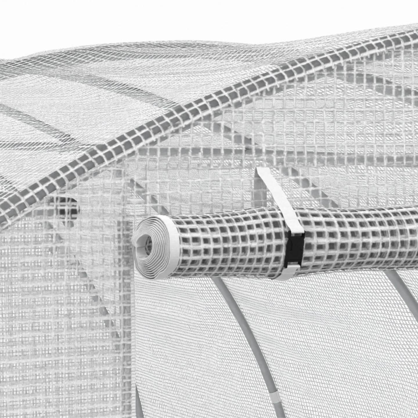 IDMARKET - Bâche de rechange pour serre de jardin tunnel 12m² 4 x 3 x 2 m anti-UV avec porte et fenêtres ZEBRA blanche - Image 6