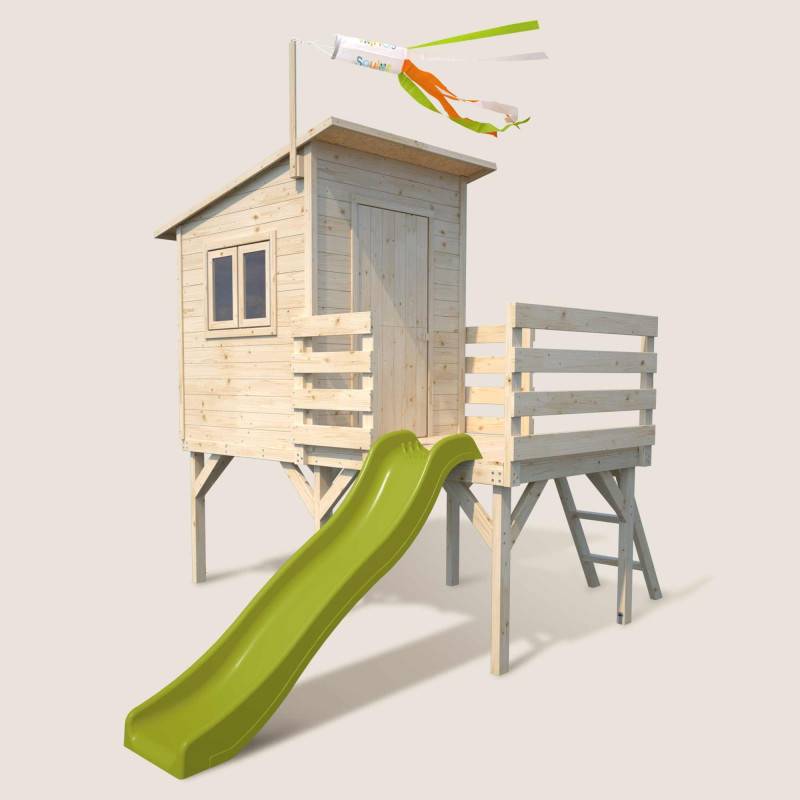 Soulet - Maisonnette en bois sur pilotis avec toboggan pour enfants - Portland - Imagen 1