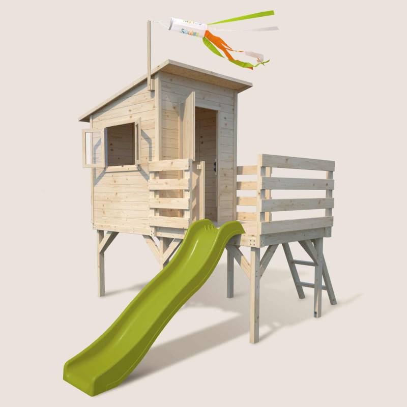 Soulet - Maisonnette en bois sur pilotis avec toboggan pour enfants - Portland - Imagen 7
