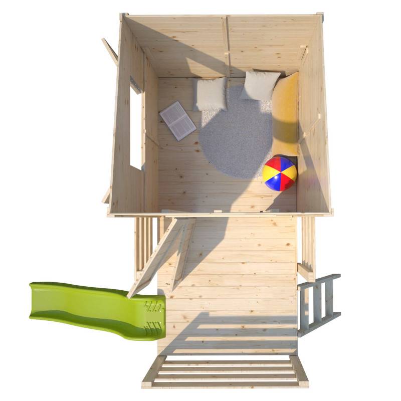 Soulet - Maisonnette en bois sur pilotis avec toboggan pour enfants - Portland - Imagen 4