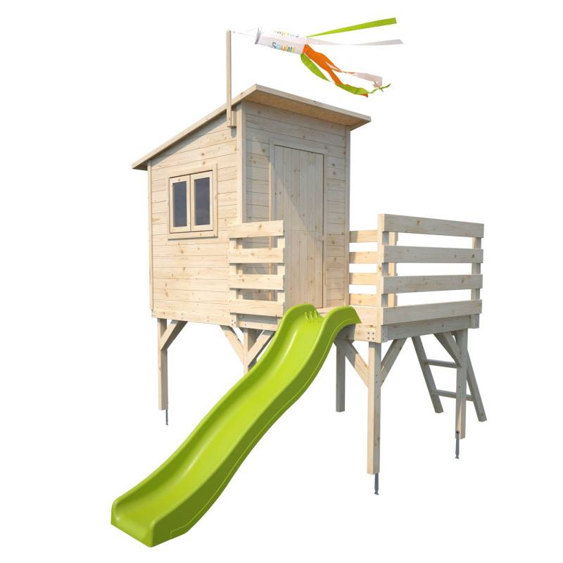 Soulet - Maisonnette en bois sur pilotis avec toboggan pour enfants - Portland - Imagen 3
