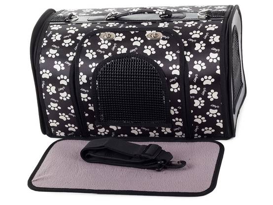 Sac de transport chien et chat 44 cm Léger, sécurisé, motif pattes, idéal voyage - Image 1