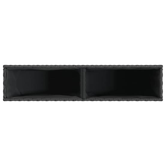 2 pcs Jardinière | Pot de fleurs | Cache-pot | Bac à fleurss avec 2 pots noir 90x20x40 cm résine tressée - Image 9