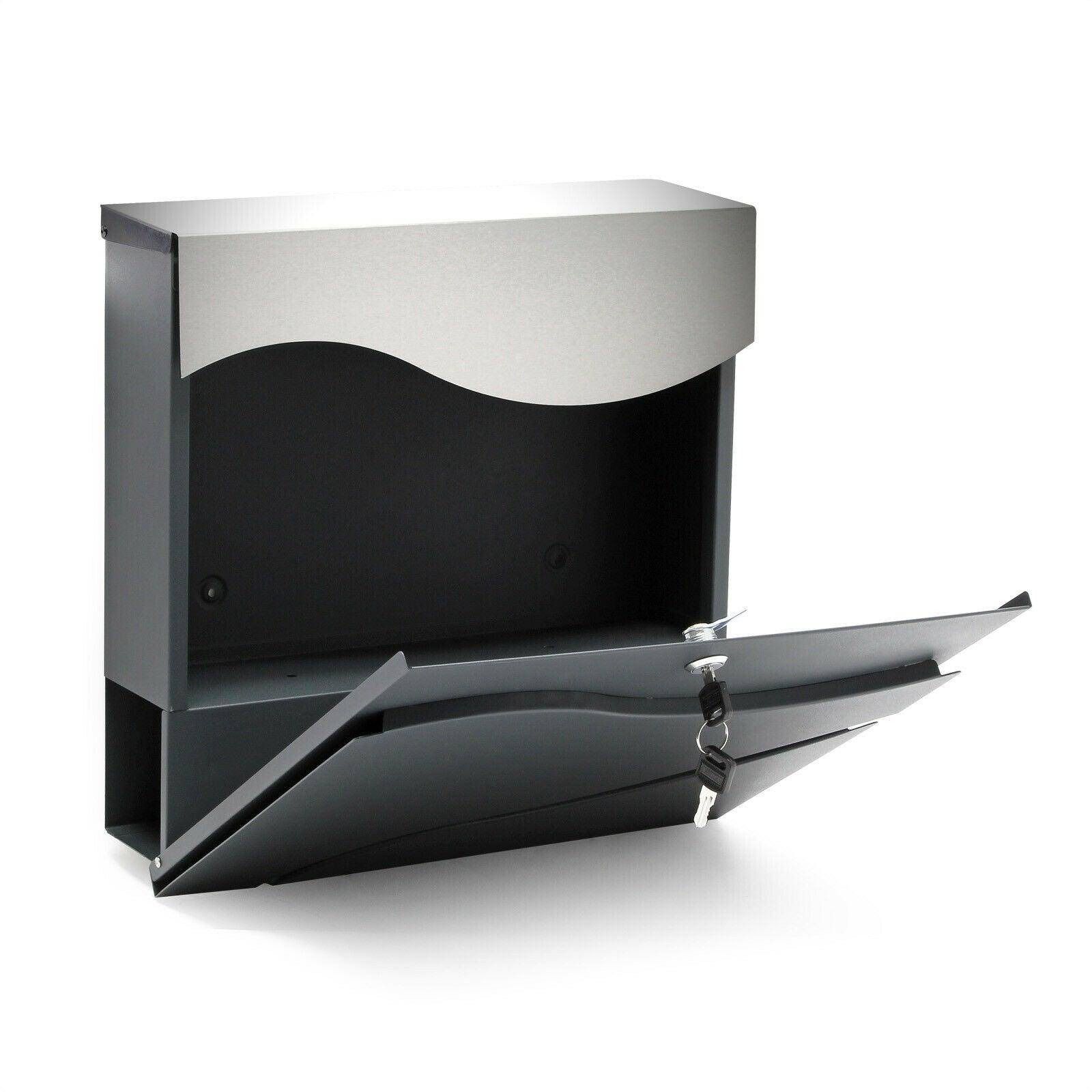 Helloshop26 - Boite aux lettres design porte journal acier inoxydable anthracite - Imagen 3