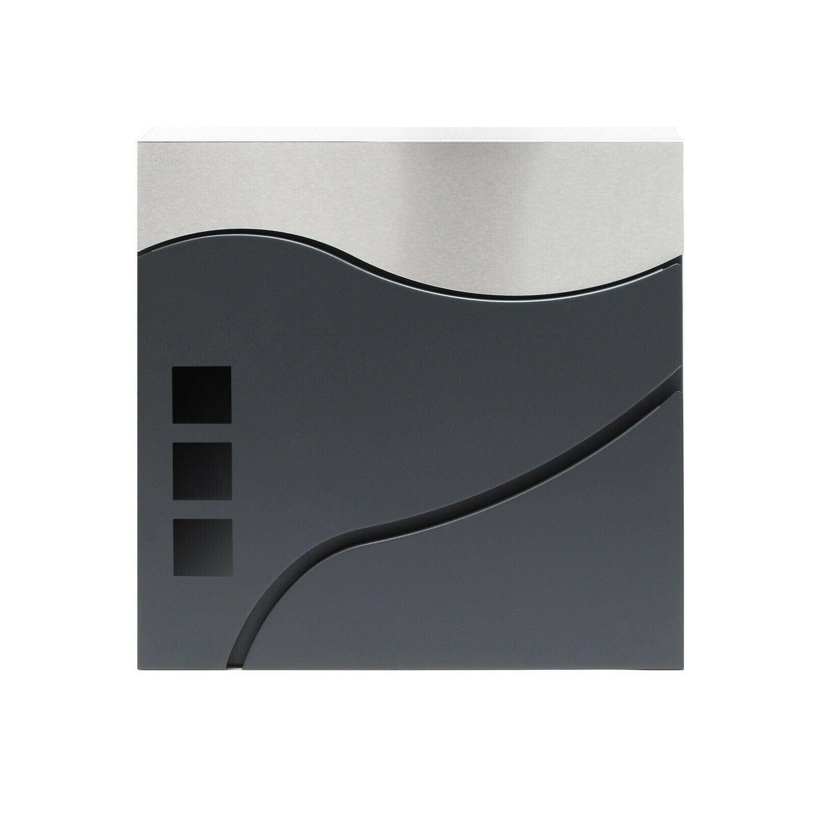Helloshop26 - Boite aux lettres design porte journal acier inoxydable anthracite - Imagen 4