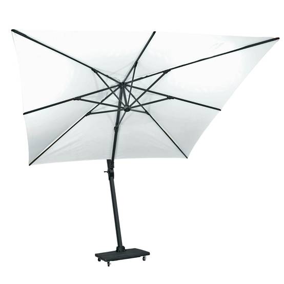 Gecko Jardin - Parasol déporté rotatif 360° inclinable aluminium noir toile écrue 3x3 m Poseidon - Gecko Jardin - Imagen 2