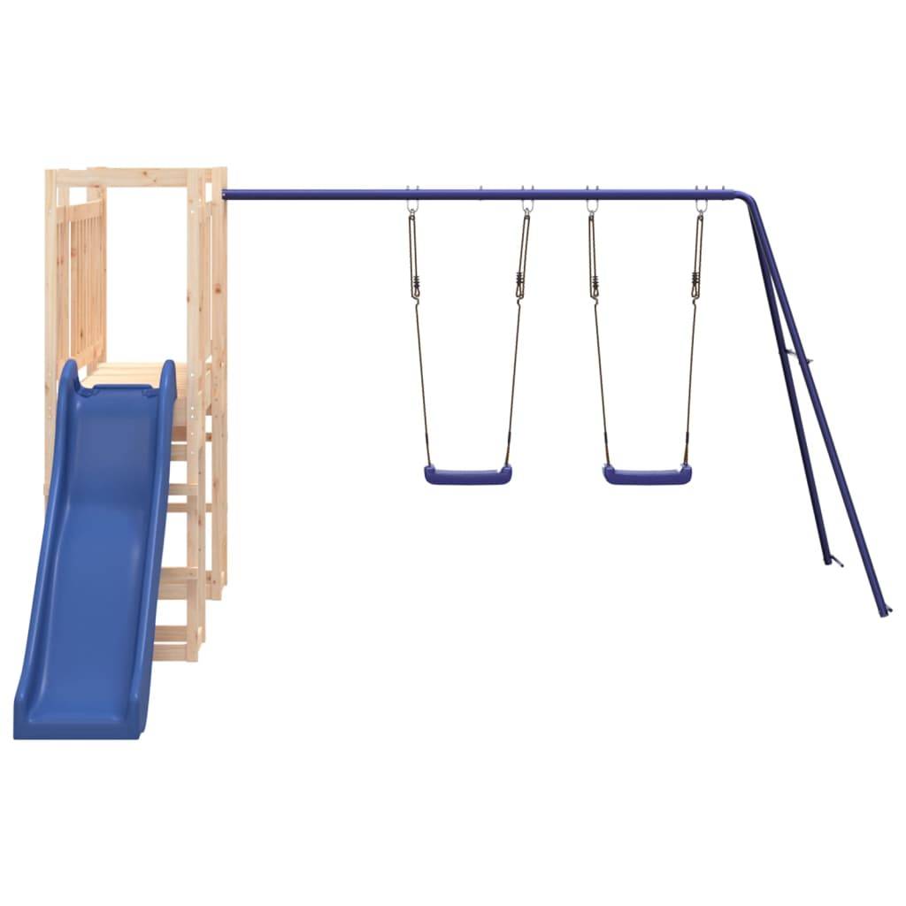 Helloshop26 - Aire de jeux d'extérieur balançoires toboggan portiques robuste jeux jardin 53 x 397 x 169 cm bois de pin massif - Imagen 3