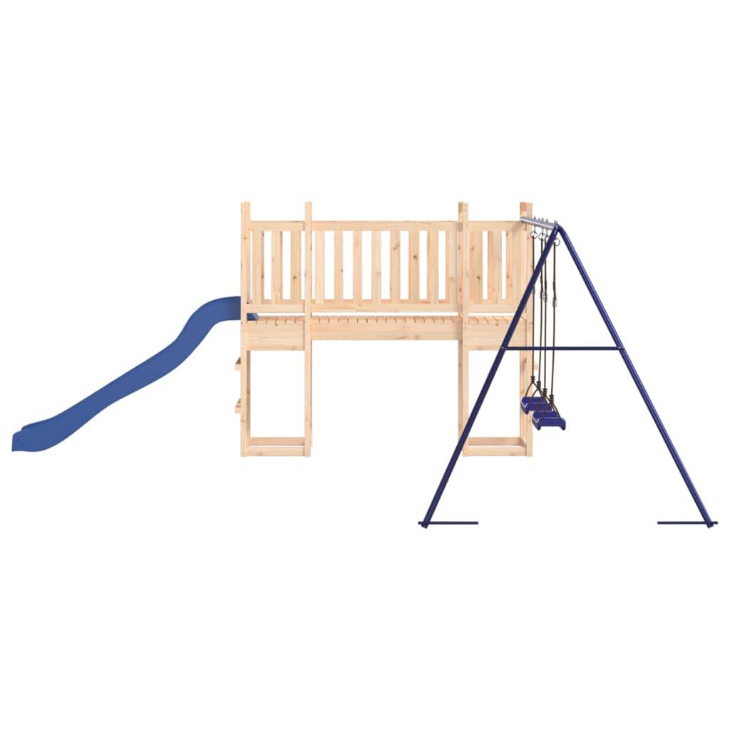Helloshop26 - Aire de jeux d'extérieur balançoires toboggan portiques robuste jeux jardin 53 x 397 x 169 cm bois de pin massif - Imagen 4