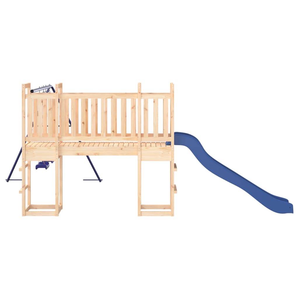 Helloshop26 - Aire de jeux d'extérieur balançoires toboggan portiques robuste jeux jardin 53 x 397 x 169 cm bois de pin massif - Imagen 5