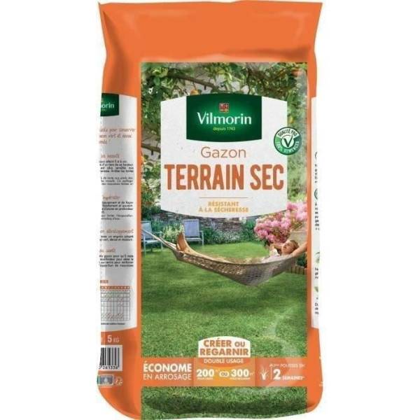Vilmorin - VILMORIN Semences de gazon rustique pour terrain sec - 5 kg