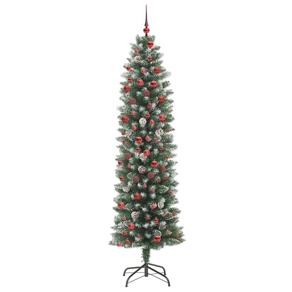 Vidaxl - Arbre de Noël artificiel slim Vert et blanc 210 cm vidaXL 3395305 - Image 5