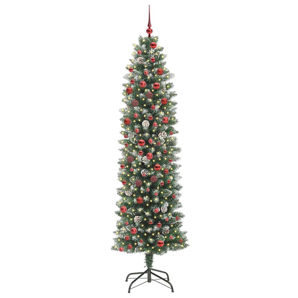 Vidaxl - Arbre de Noël artificiel slim Vert et blanc 210 cm vidaXL 3395305 - Image 4