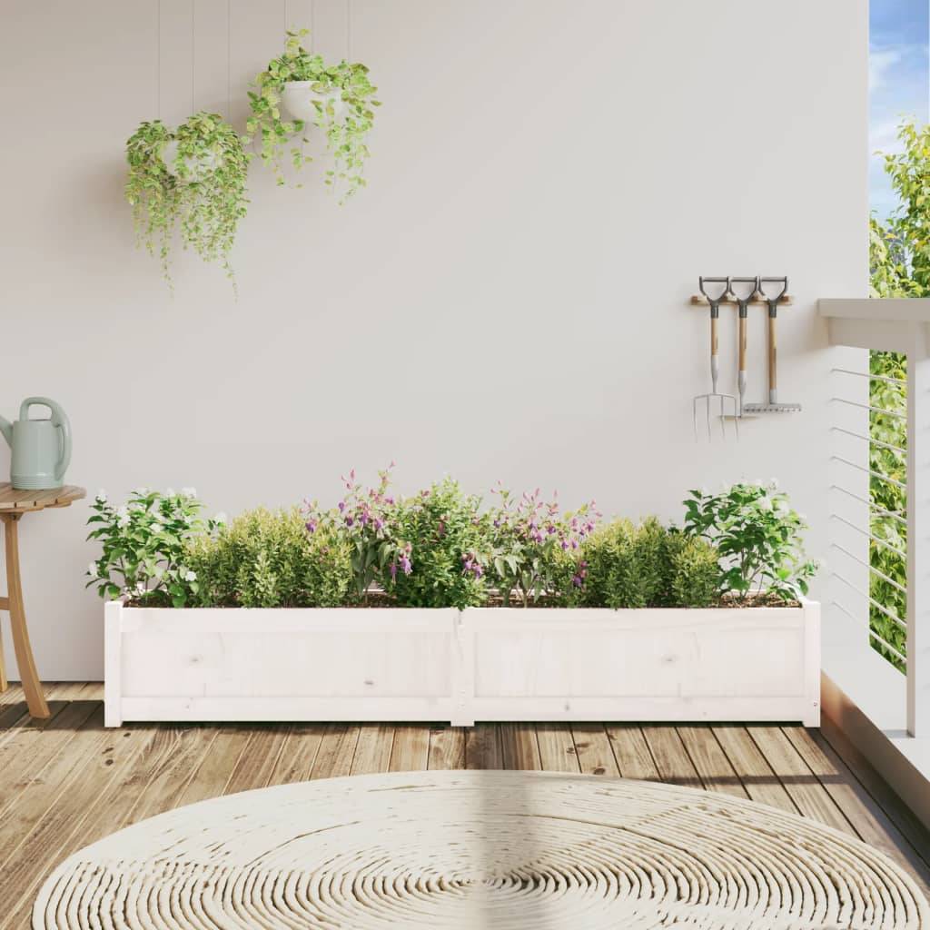 Maison Chic - Jardinière - Bac à Fleurs - Pot De Fleurs blanc 180x31x31 cm bois de pin massif - Imagen 3
