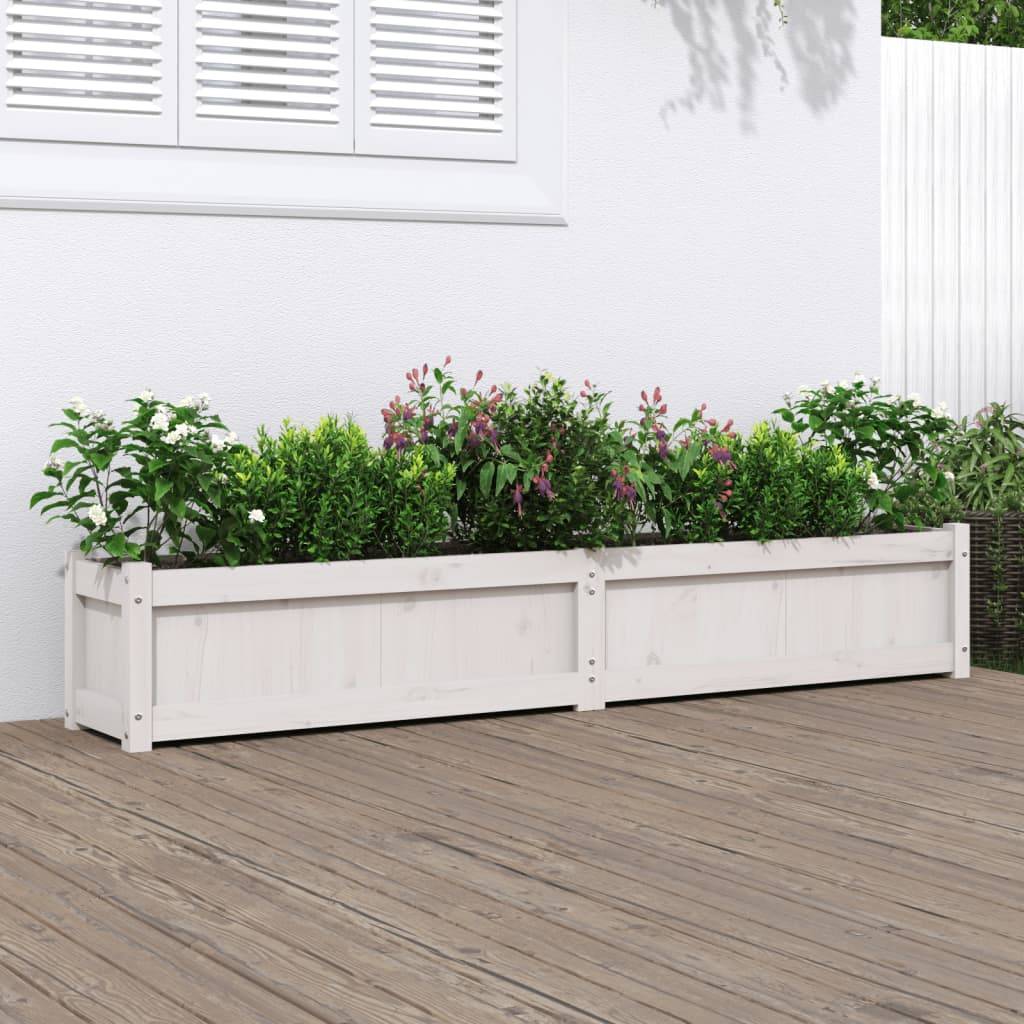 Maison Chic - Jardinière - Bac à Fleurs - Pot De Fleurs blanc 180x31x31 cm bois de pin massif - Imagen 2