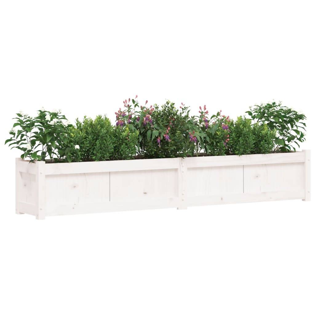 Maison Chic - Jardinière - Bac à Fleurs - Pot De Fleurs blanc 180x31x31 cm bois de pin massif - Imagen 4