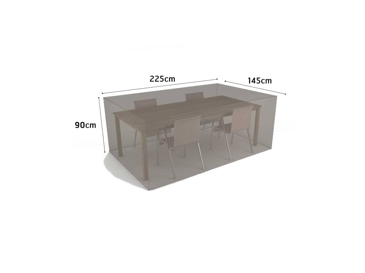 Nortène - Housse de protection en polyester 225 x 145 x 90 cm - pour table rectangulaire + 4 chaises - 90g/m2 Nortene - Imagen 3