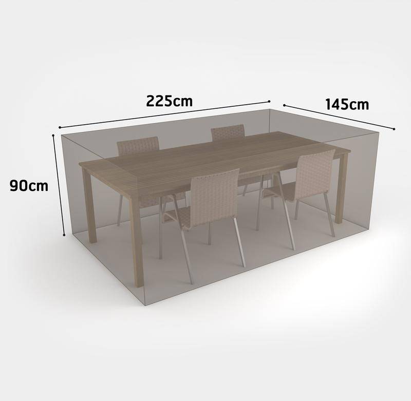 Nortène - Housse de protection en polyester 225 x 145 x 90 cm - pour table rectangulaire + 4 chaises - 90g/m2 Nortene - Imagen 2