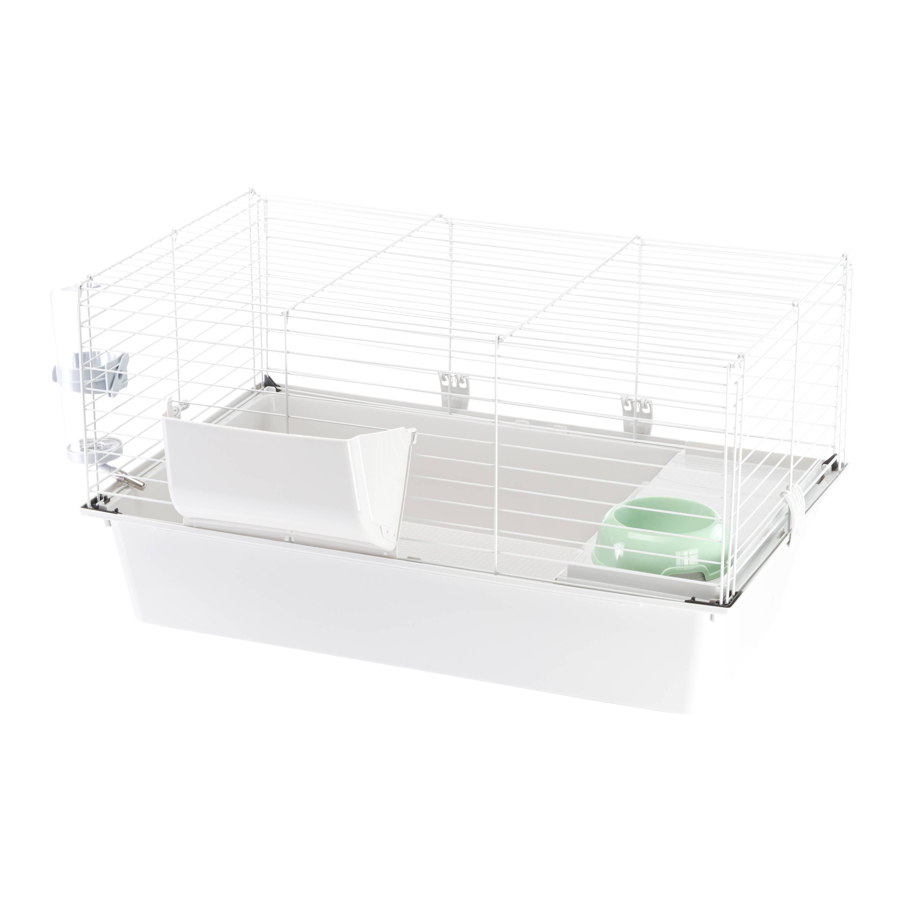 Ferplast - Cage spacieuse pour cochons d'inde CAVIE 80, système de fermeture sécurité, accessoires inclus, en métal vernis gris et plastique - Imagen 7