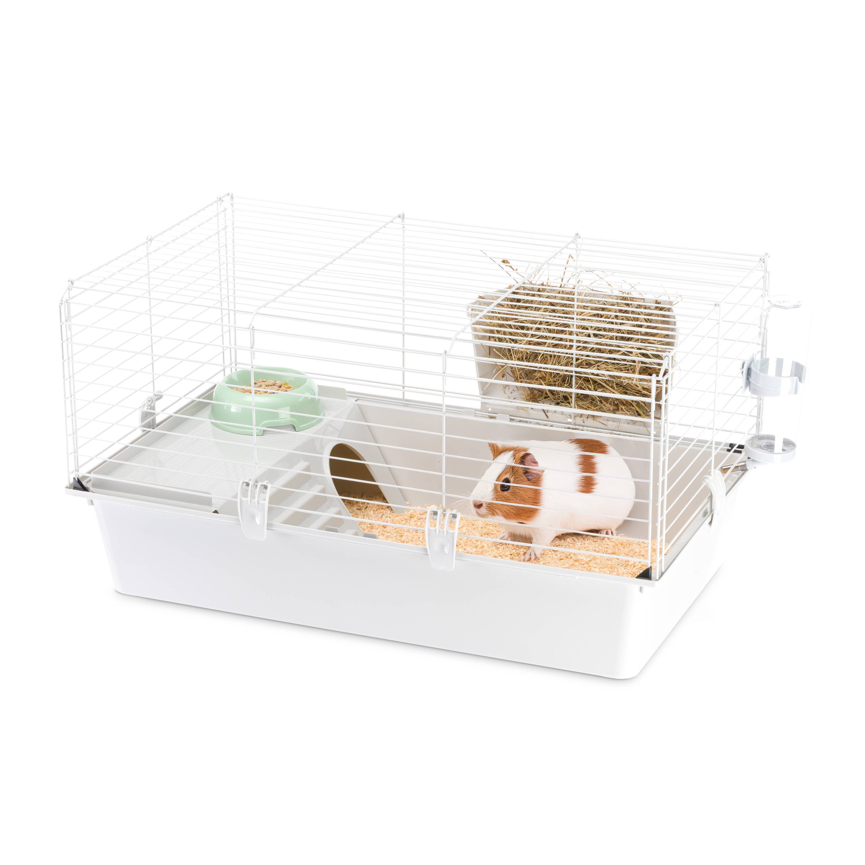 Ferplast - Cage spacieuse pour cochons d'inde CAVIE 80, système de fermeture sécurité, accessoires inclus, en métal vernis gris et plastique - Imagen 4