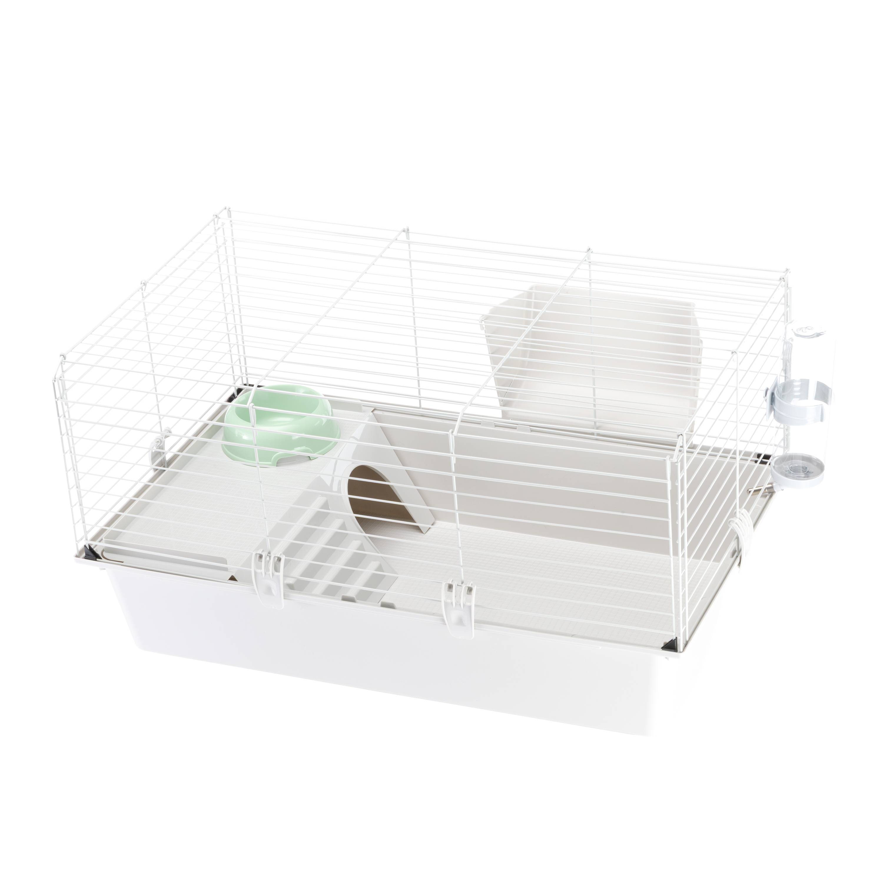 Ferplast - Cage spacieuse pour cochons d'inde CAVIE 80, système de fermeture sécurité, accessoires inclus, en métal vernis gris et plastique - Imagen 8