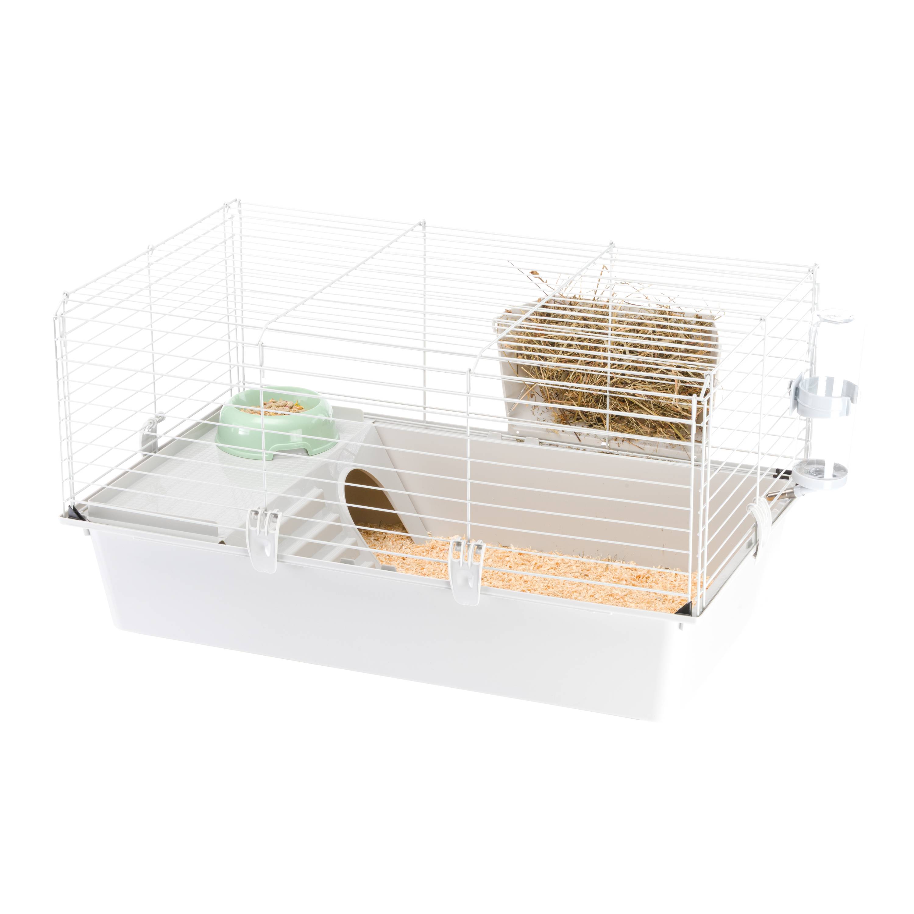 Ferplast - Cage spacieuse pour cochons d'inde CAVIE 80, système de fermeture sécurité, accessoires inclus, en métal vernis gris et plastique - Imagen 5