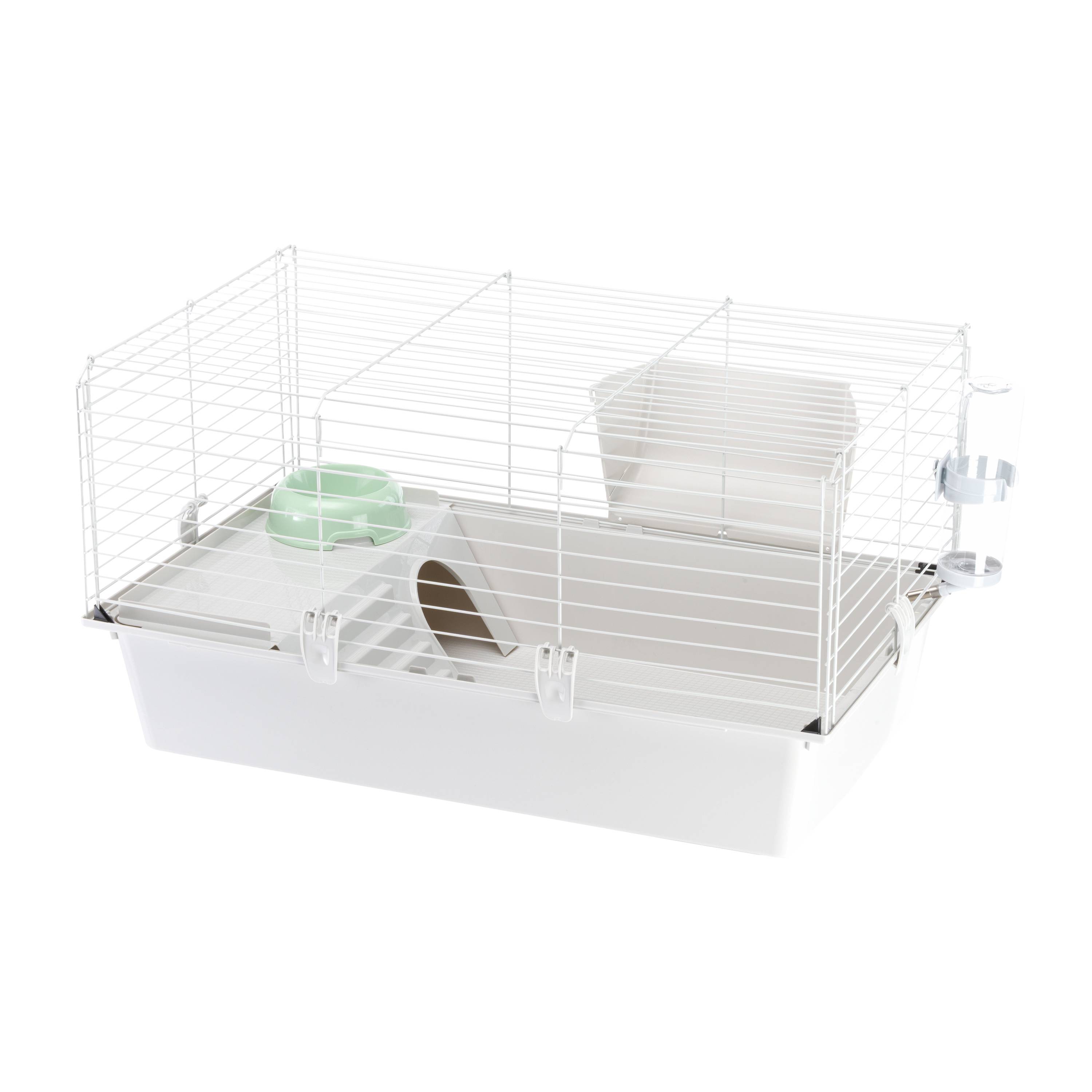 Ferplast - Cage spacieuse pour cochons d'inde CAVIE 80, système de fermeture sécurité, accessoires inclus, en métal vernis gris et plastique - Imagen 1