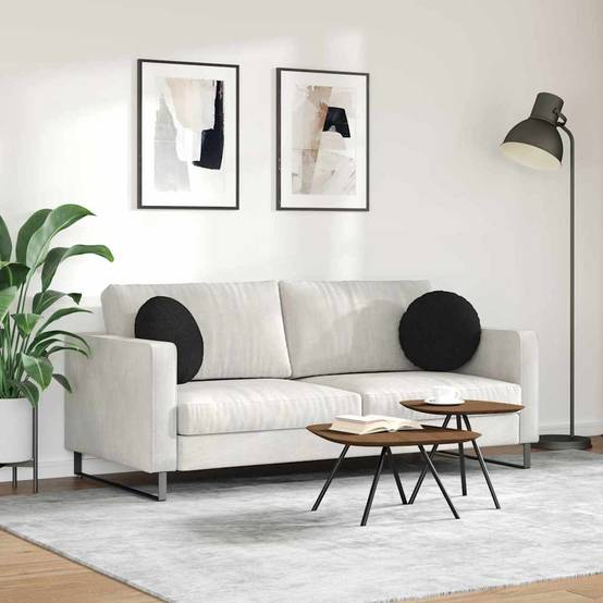 Coussins de Siège Ronds (Lot de 2) en Tissu avec Housse Amovible pour Maison et Bureau Noir Ø 40 cm – ComfortXL Outdoor Living - Image 4