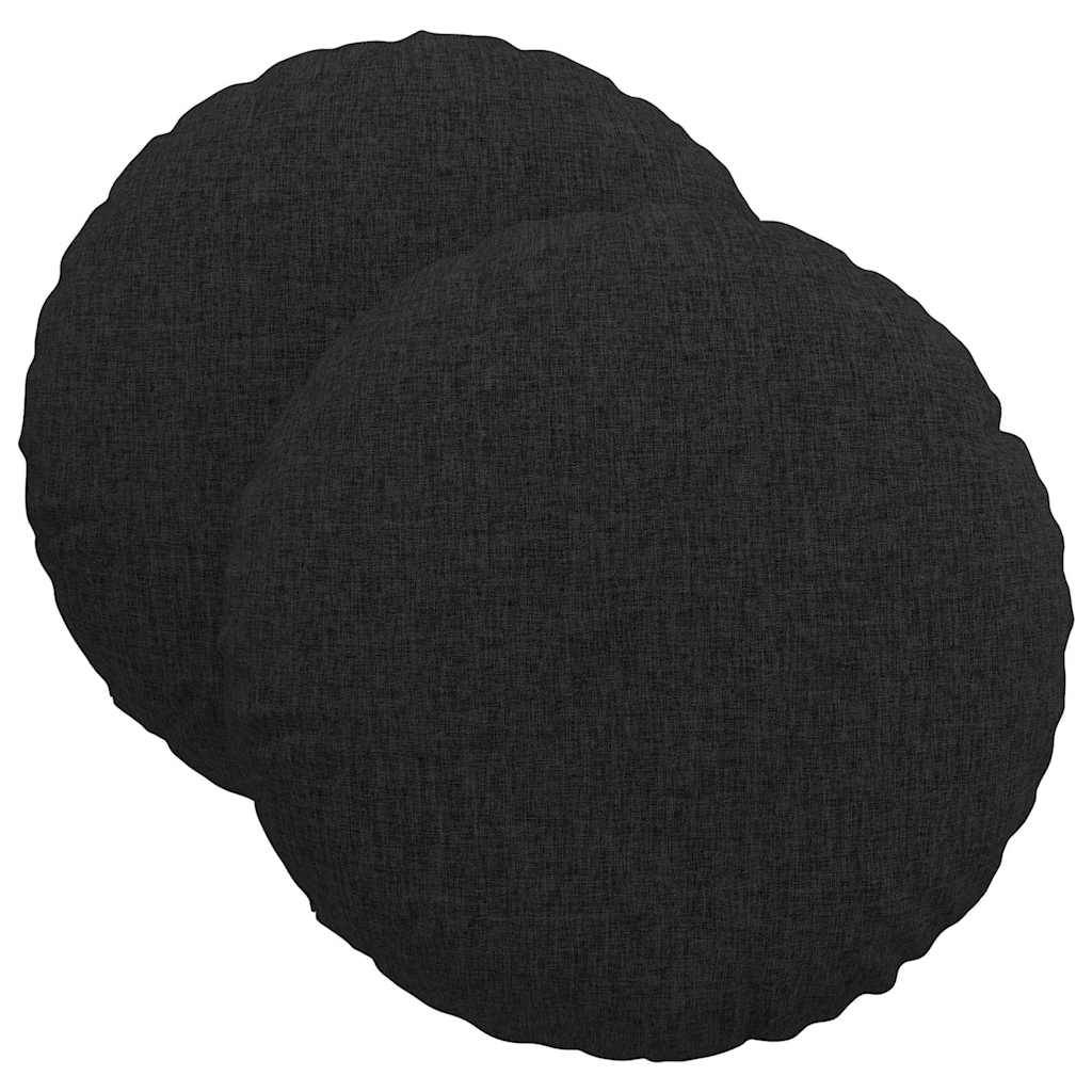 Coussins de Siège Ronds (Lot de 2) en Tissu avec Housse Amovible pour Maison et Bureau Noir Ø 40 cm – ComfortXL Outdoor Living - Image 2