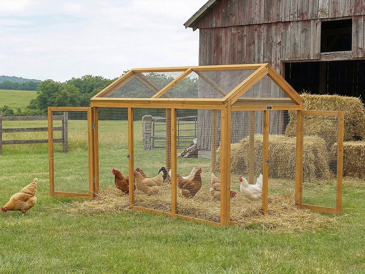 Enclos Extension En Bois Pour Poulailler "coco" - 6 Poules - Marron -habitat Et Jardin - Image 2