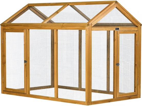 Enclos Extension En Bois Pour Poulailler "coco" - 6 Poules - Marron -habitat Et Jardin - Image 1