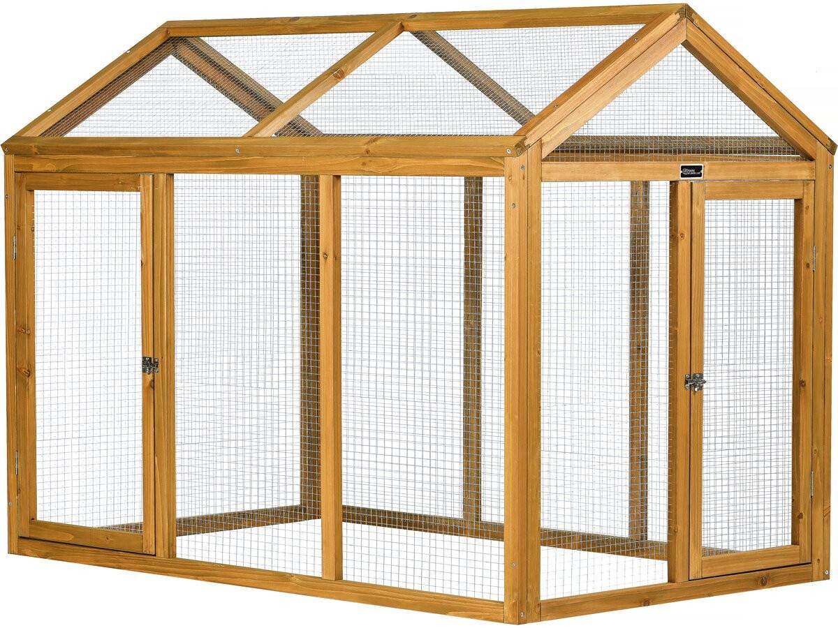 Enclos Extension En Bois Pour Poulailler "coco" - 6 Poules - Marron -habitat Et Jardin