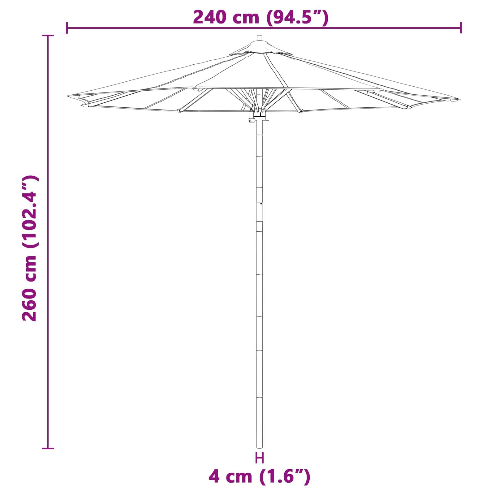 PANGIVO - Parasol de jardin Bambou Gris foncé 270 x 270 x 260 cm - PANGIVO - Image 8
