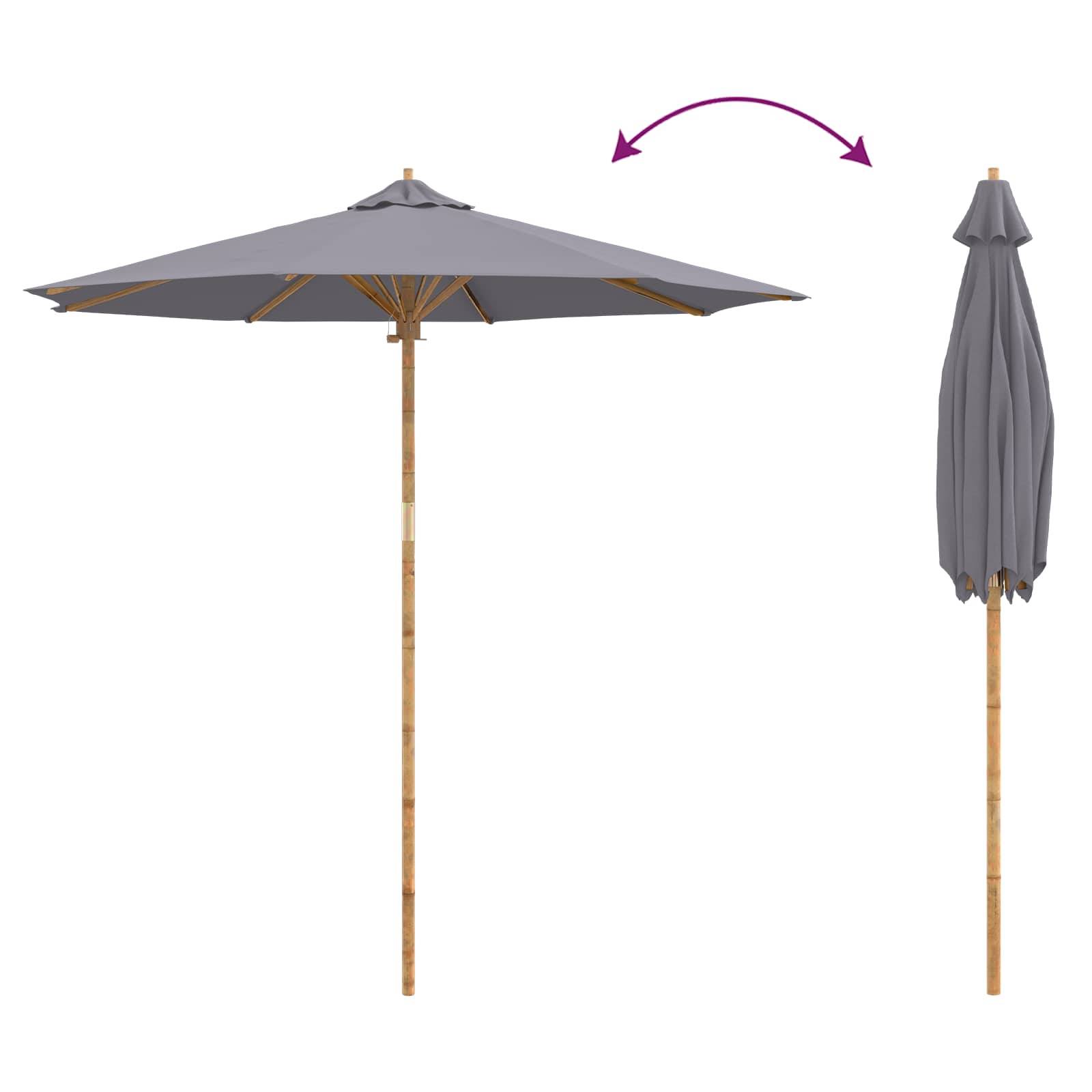 PANGIVO - Parasol de jardin Bambou Gris foncé 270 x 270 x 260 cm - PANGIVO - Image 7