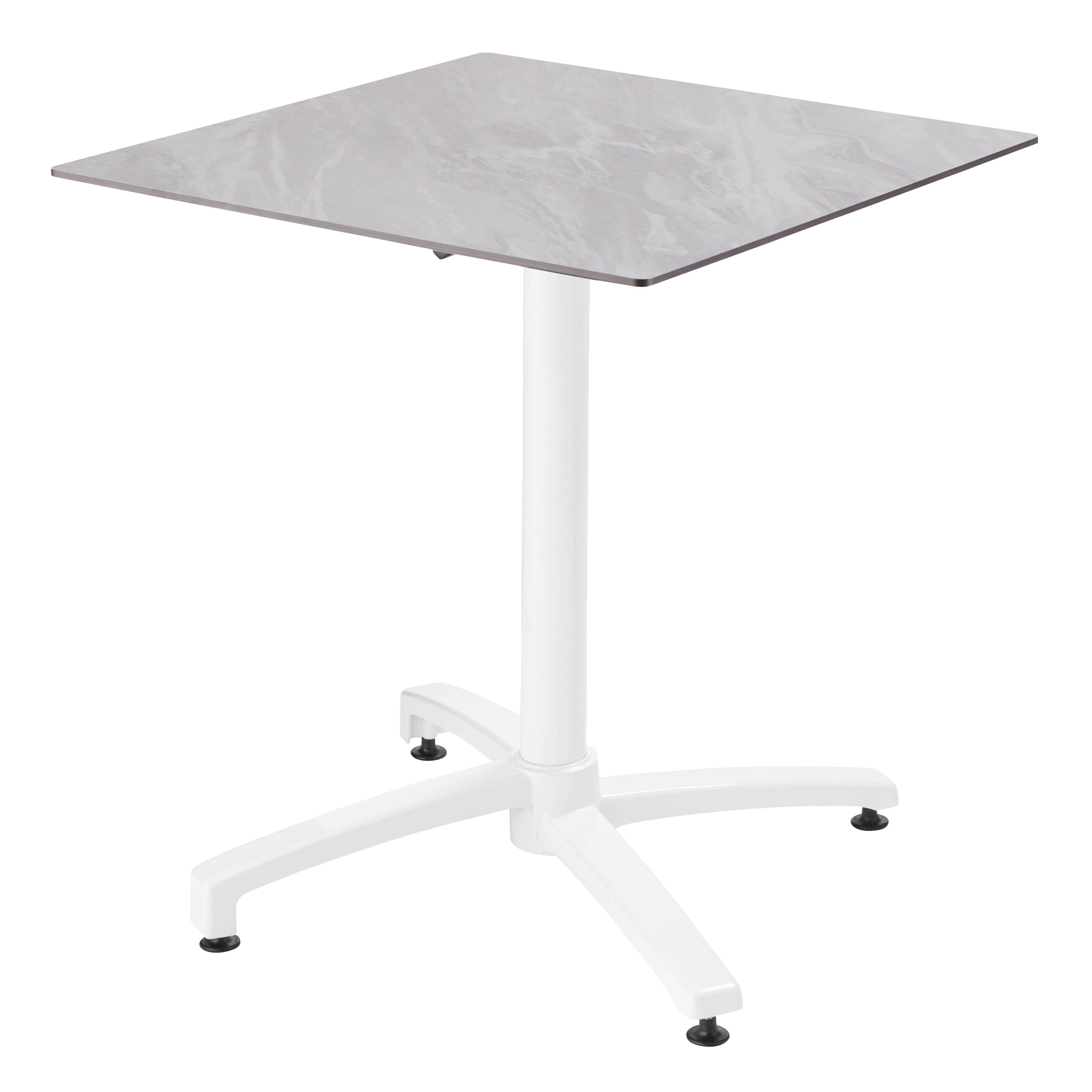 Oviala - Table de terrasse carrée 70 x 70 cm inclinable stratifié marbre Opéra - Oviala - Imagen 1