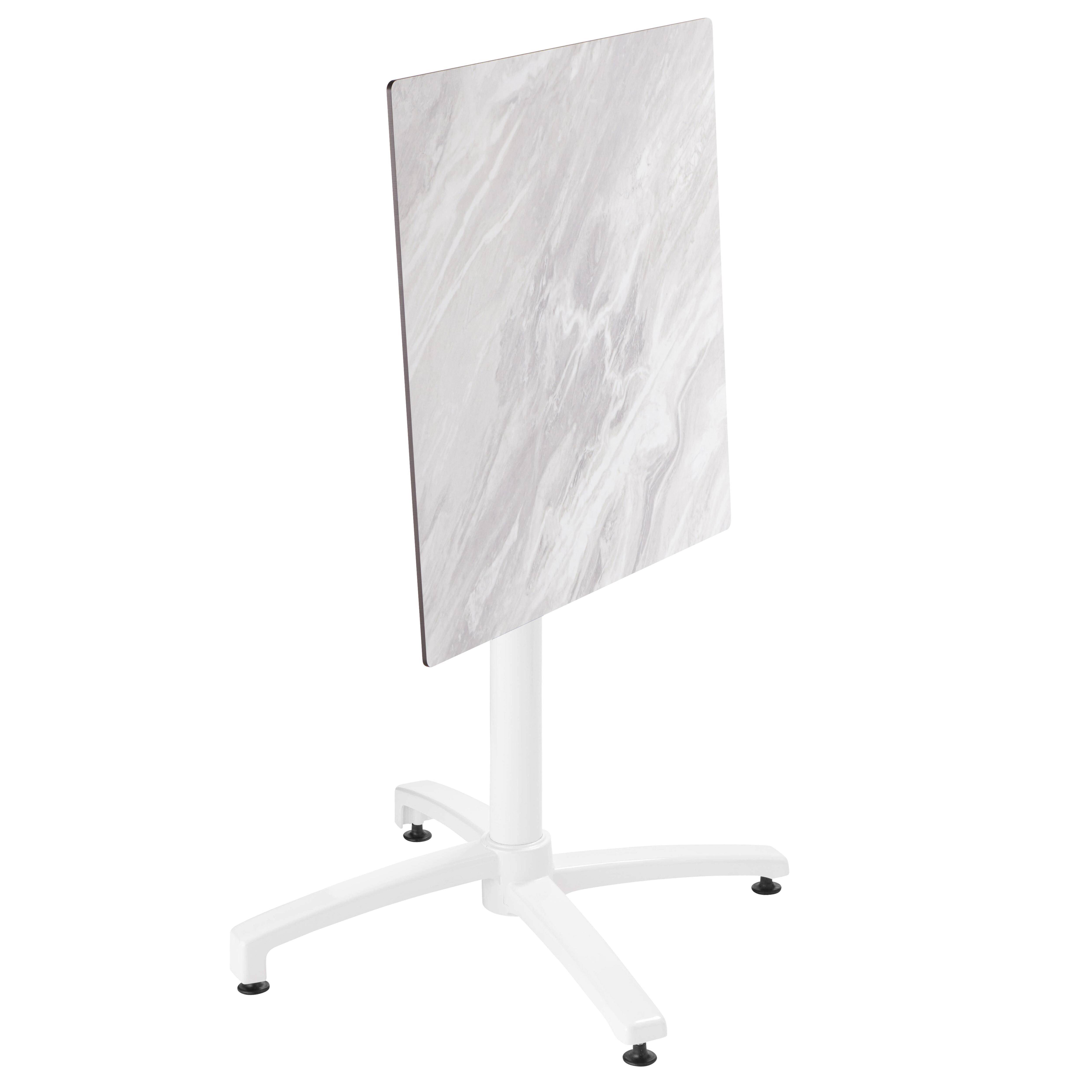 Oviala - Table de terrasse carrée 70 x 70 cm inclinable stratifié marbre Opéra - Oviala - Imagen 2