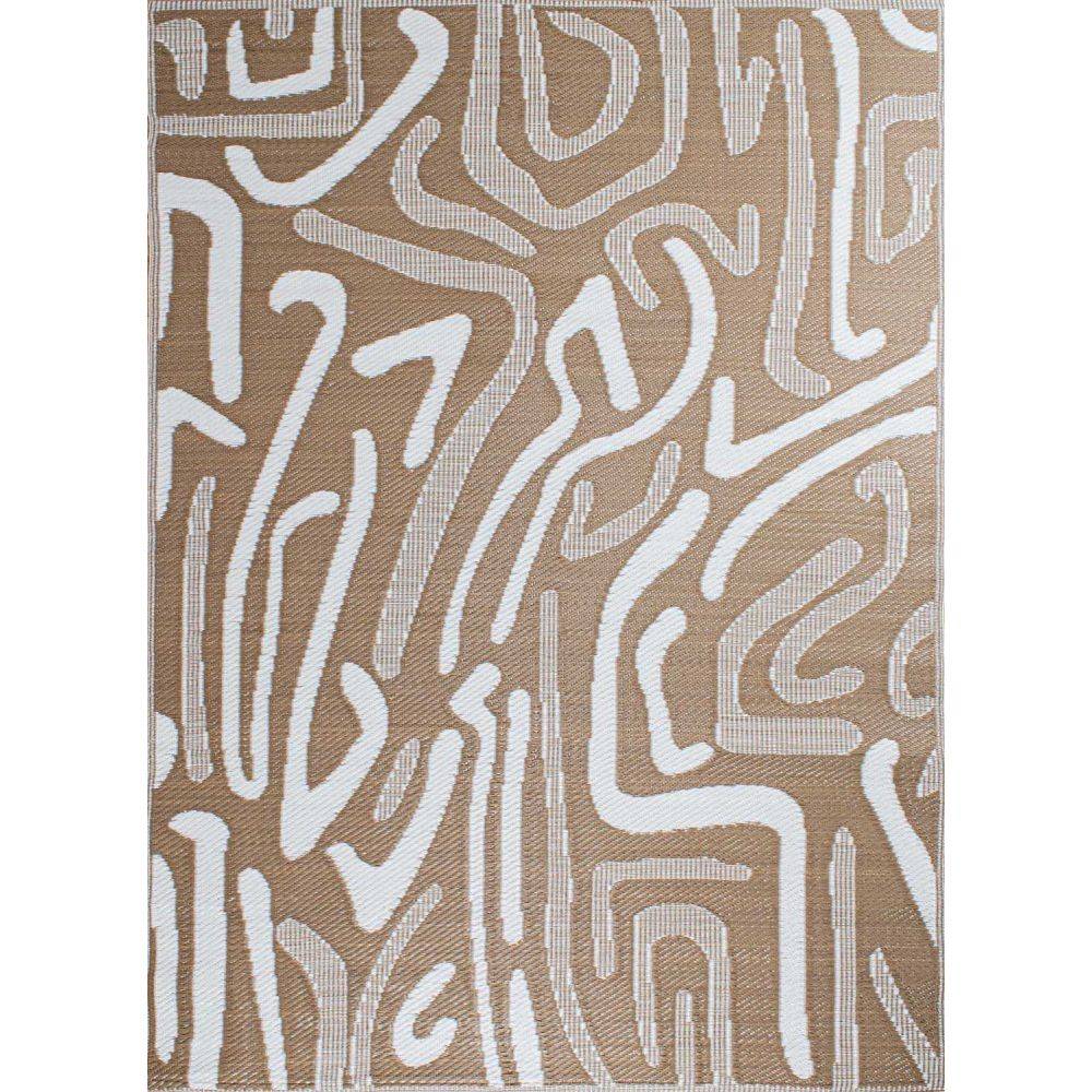 Jardindeco - Tapis extérieur en polypropylène Spargi 1741 beige 150 x 220 cm - Imagen 3