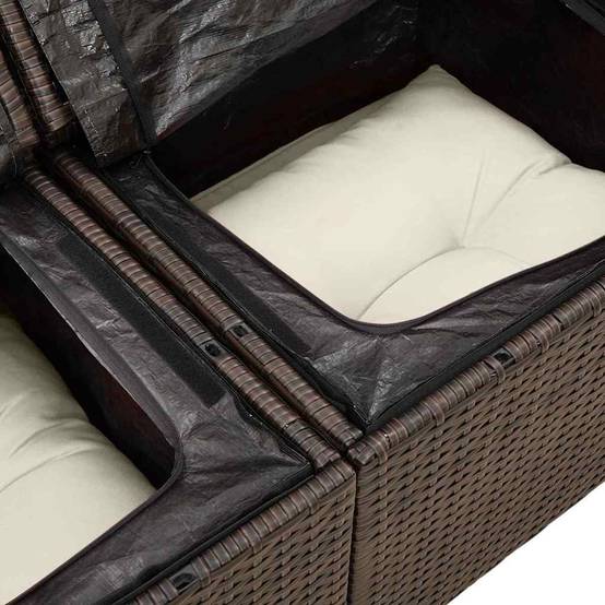 Salon de jardin 8 places en polyrotin modulable avec table basse pour grande terrasse Marron – ComfortXL Outdoor Living - Image 9