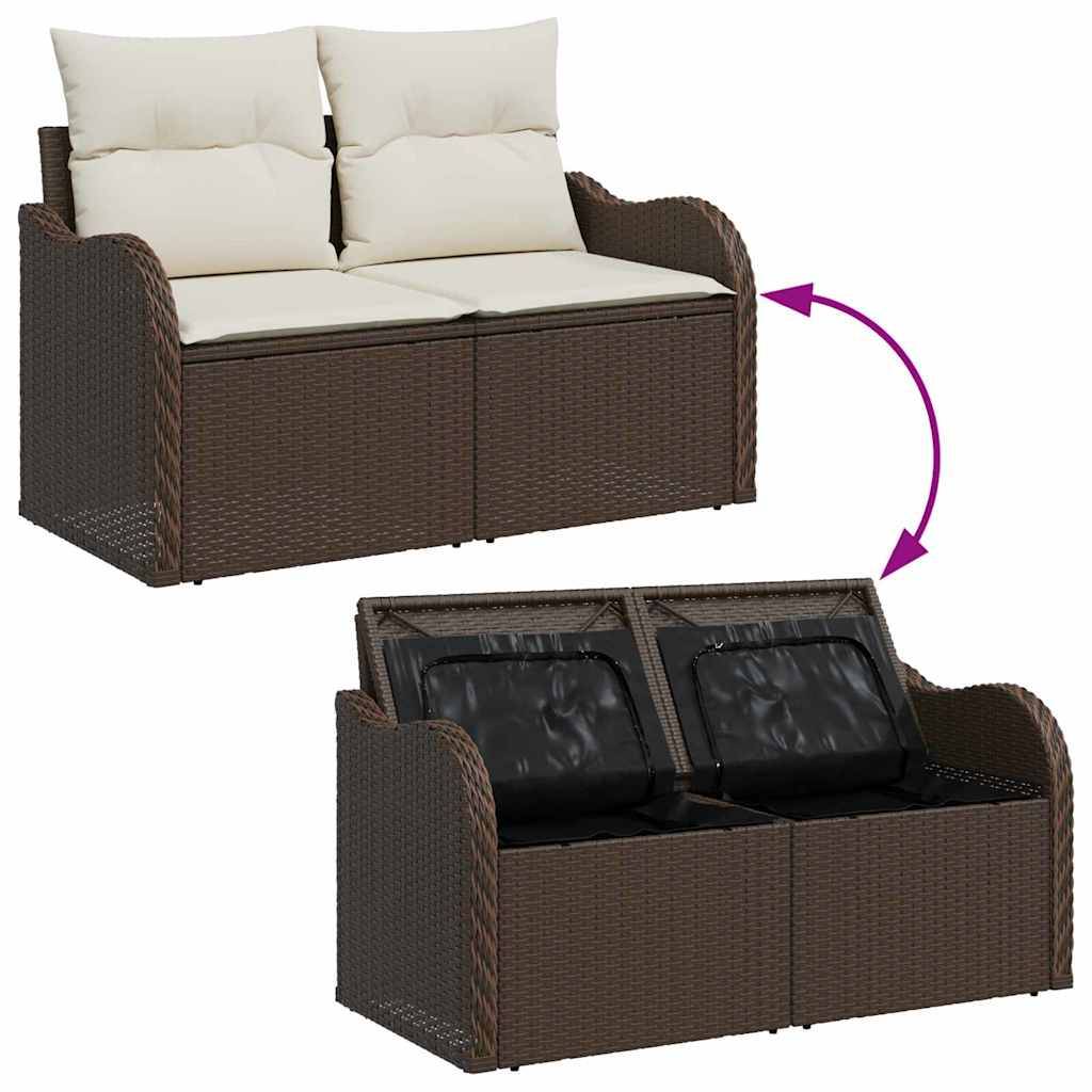 Salon de jardin 8 places en polyrotin modulable avec table basse pour grande terrasse Marron – ComfortXL Outdoor Living - Image 8
