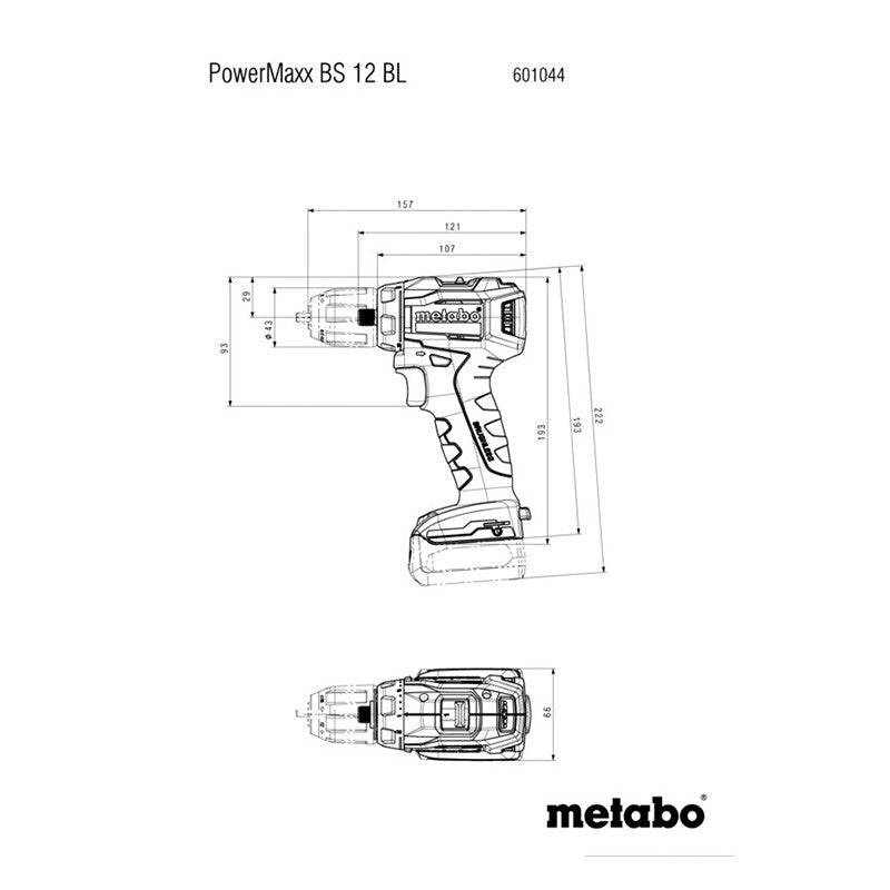 Metabo - Perceuse visseuse METABO12 V PowerMaxx BS 12 BL - 2 Batteries 2.0Ah, chargeur - 601044500 - Imagen 2