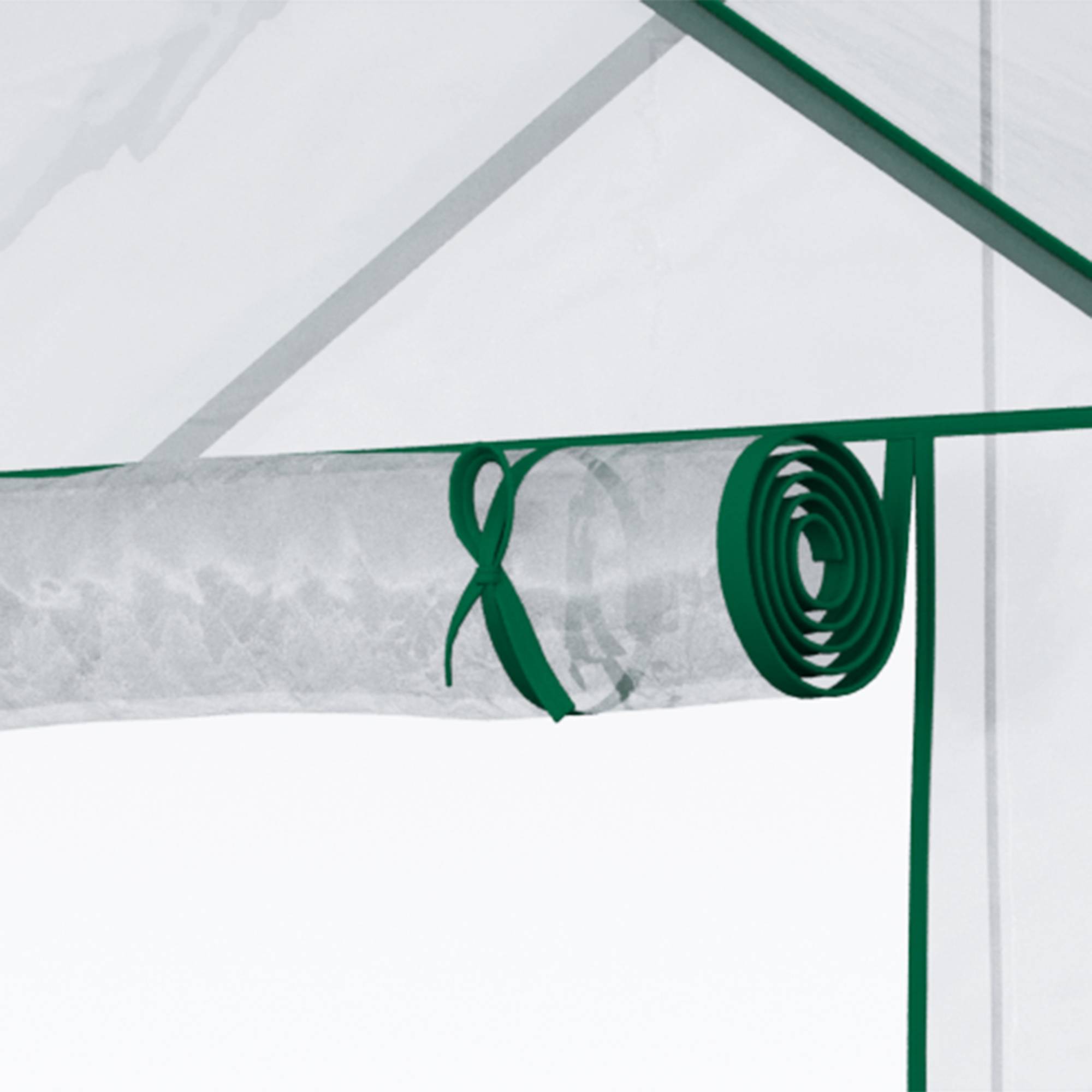 Serre de jardin en acier avec film plastique - 142 x 73 x 195 cm, vert, 6 étagères - Image 5