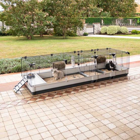 Ferplast - FERPLAST - Cage Cochon d'Inde - Cage Lapin - Maison Lapin - Clapier Lapin - accessoires inclus - Ouvrant et modulable 205 x 60 x h 50 CM - Krolik 200 - Imagen 3