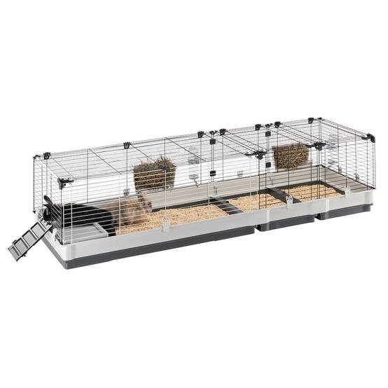 Ferplast - FERPLAST - Cage Cochon d'Inde - Cage Lapin - Maison Lapin - Clapier Lapin - accessoires inclus - Ouvrant et modulable 205 x 60 x h 50 CM - Krolik 200 - Imagen 9