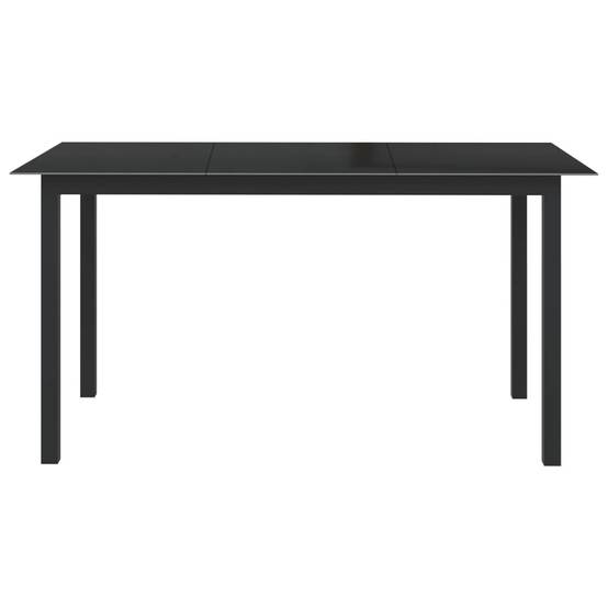 Table de jardin Aluminium et verre noir 150 x 90 x 74 cm, Poids :24.1kg - PANGIVO - Image 2